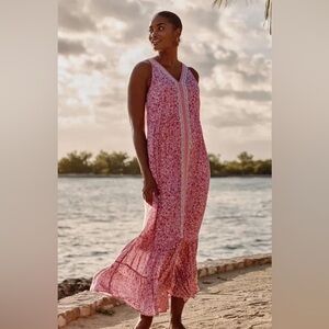J. Jill Flounced-Hem Maxi Dress